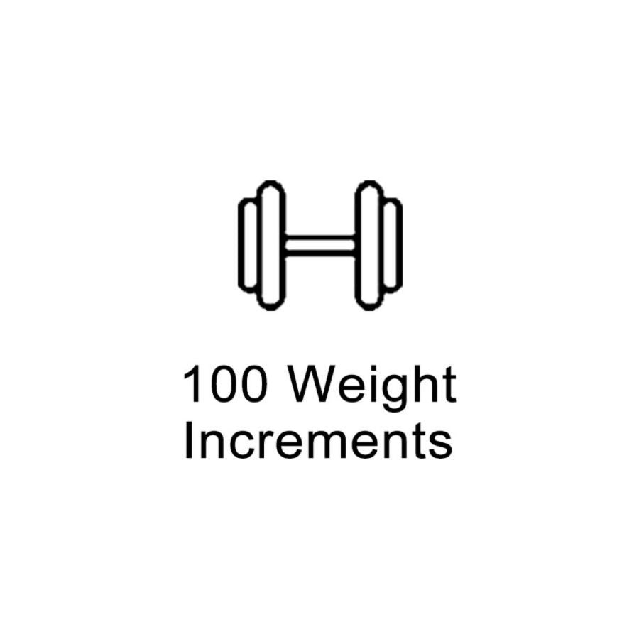 U-trainer 100 weight increments Unitop's U-trainer offers 100 levels of resistance adjustment