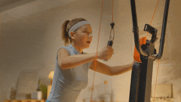 U-trainer plus pull down Using handle grip on U-trainer Plus for standing lat pulldowns